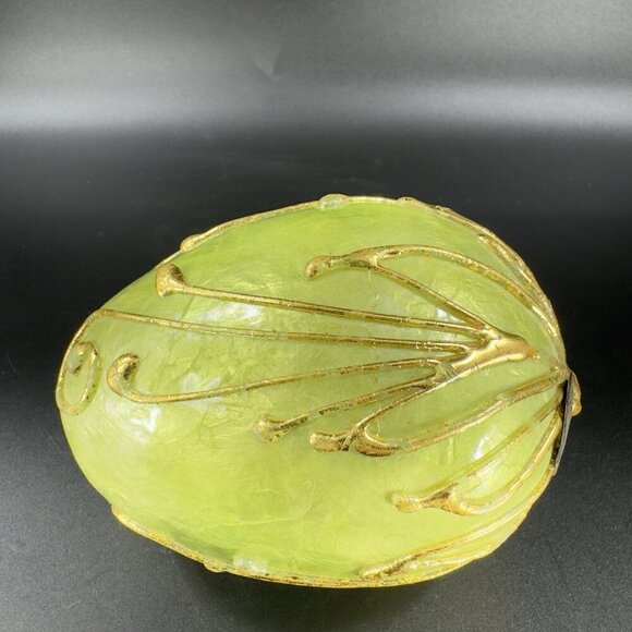 Katherine's Collection Retired Large Egg Green Painted Gold Lines Figurine VTG - Picture 12 of 13